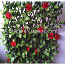 2014 New garden decorative artificial leaf fence with red rose